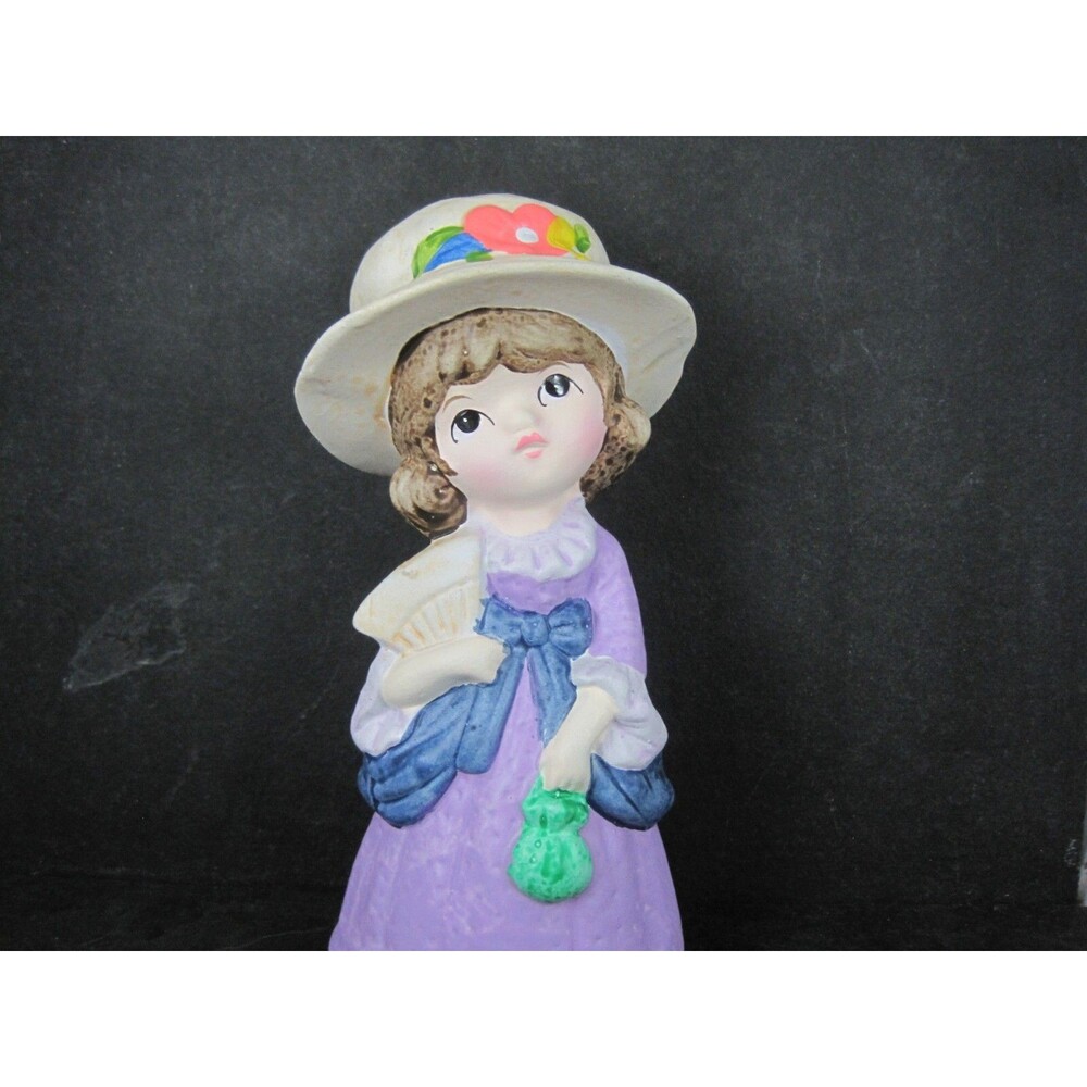 1978 Vintage Chalkware Little Girl Piggy Bank Hand Painted NOS Chadwick